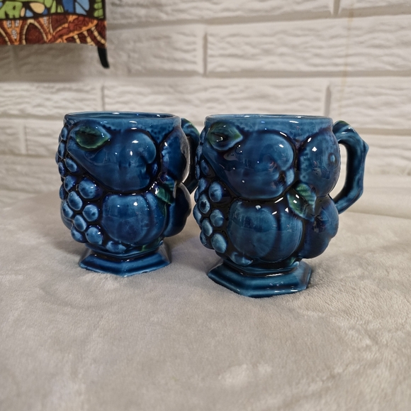 Vintage Inarco Pottery Mood Indigo mugs - Picture 4 of 6